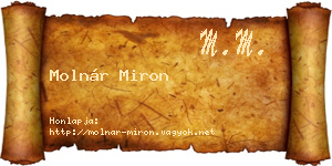 Molnár Miron névjegykártya